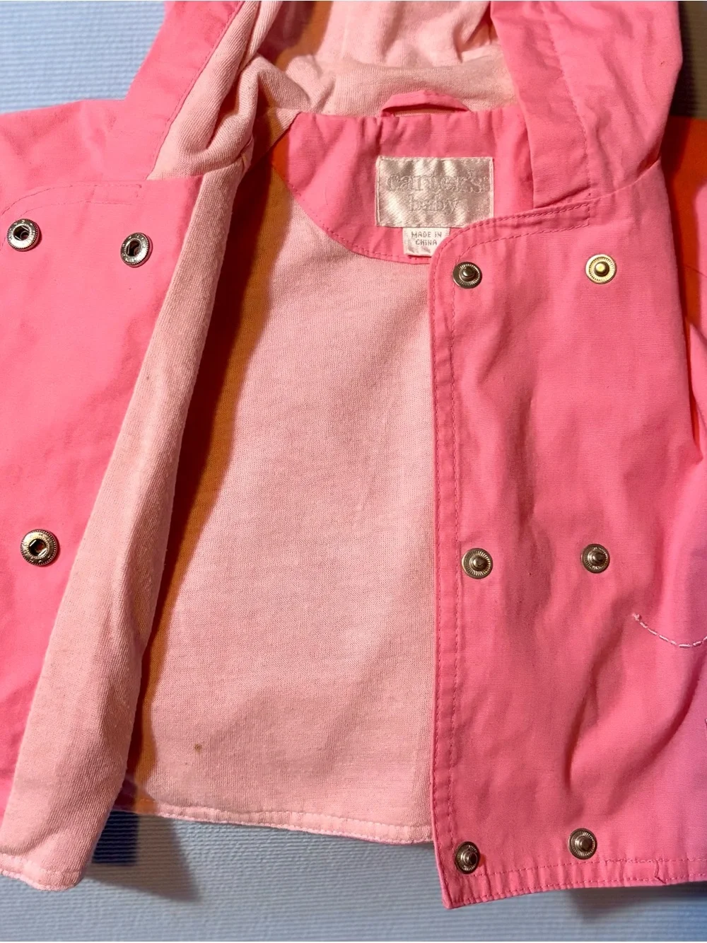 Carter's Pink Hooded Spring Jacket with Bunny Appliqué 0-3 mos
